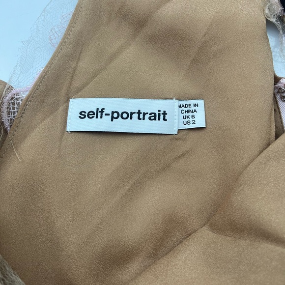 Self-Portrait Starlet Mini Rose Lace Dress N210-36 - Picture 8 of 11